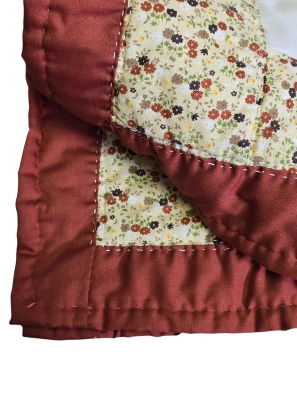Vintage 1970s Cowboy Bill 56in. x 37in.‎ Western Themed Applique Crib Baby Quilt